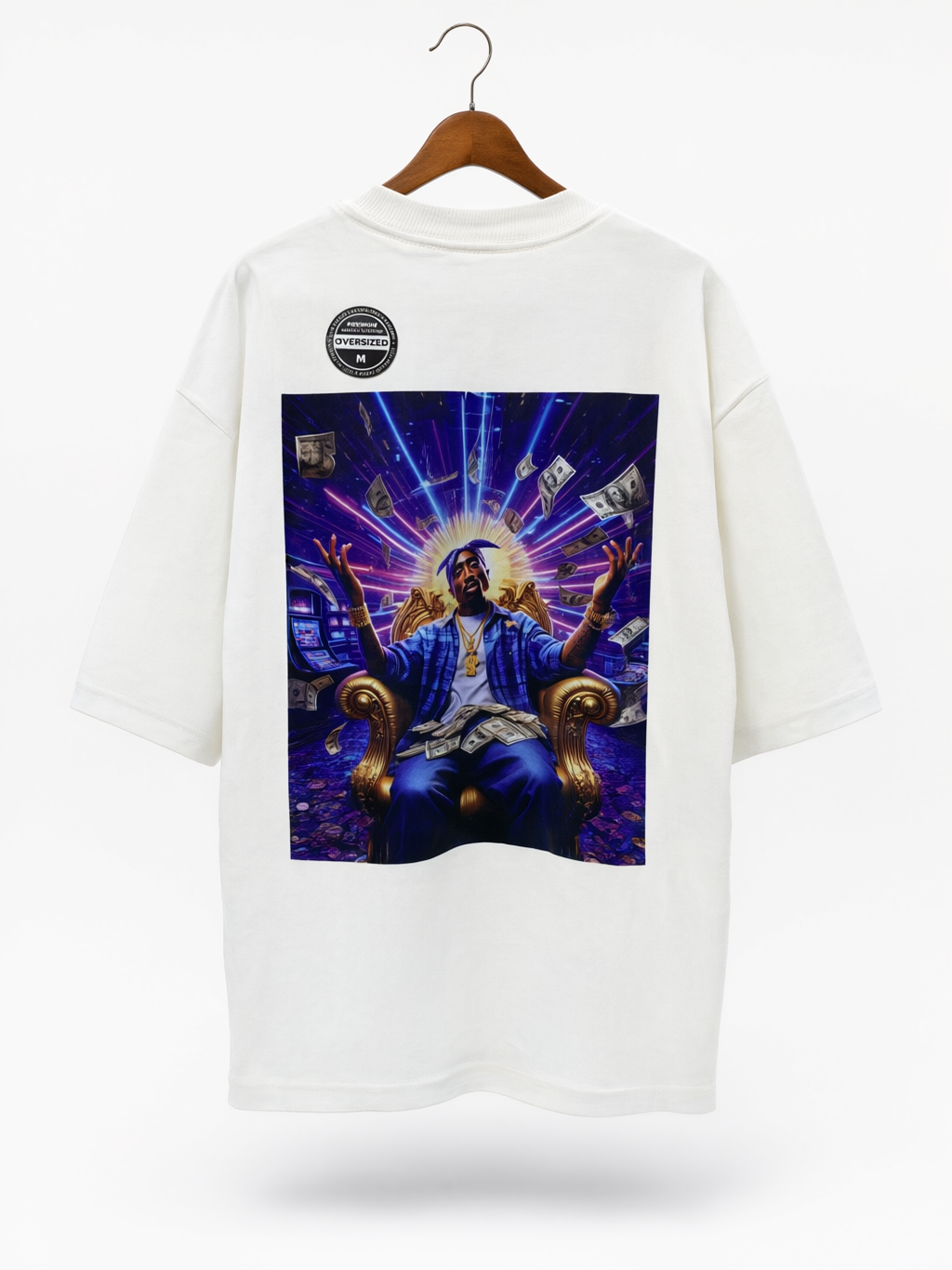 Camiseta Oversized Pitch White Monolith - Vista traseira